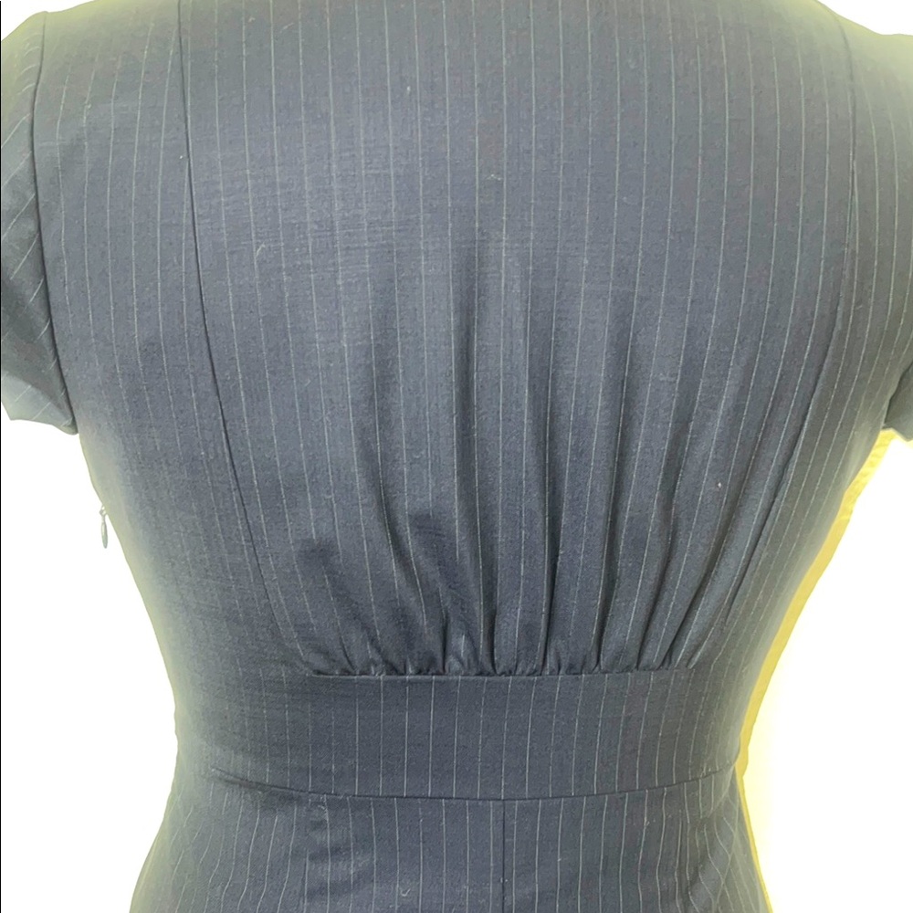 J. Crew Blue Sheath Dress Flutter Sleeves Crew Neck - Picture 10 of 15